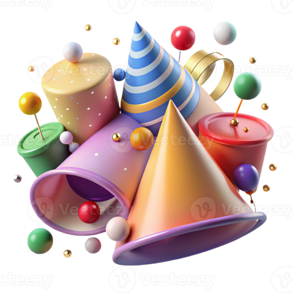 extraordinary minimalist Birthday Party Hats Assorted Colors Cutout png