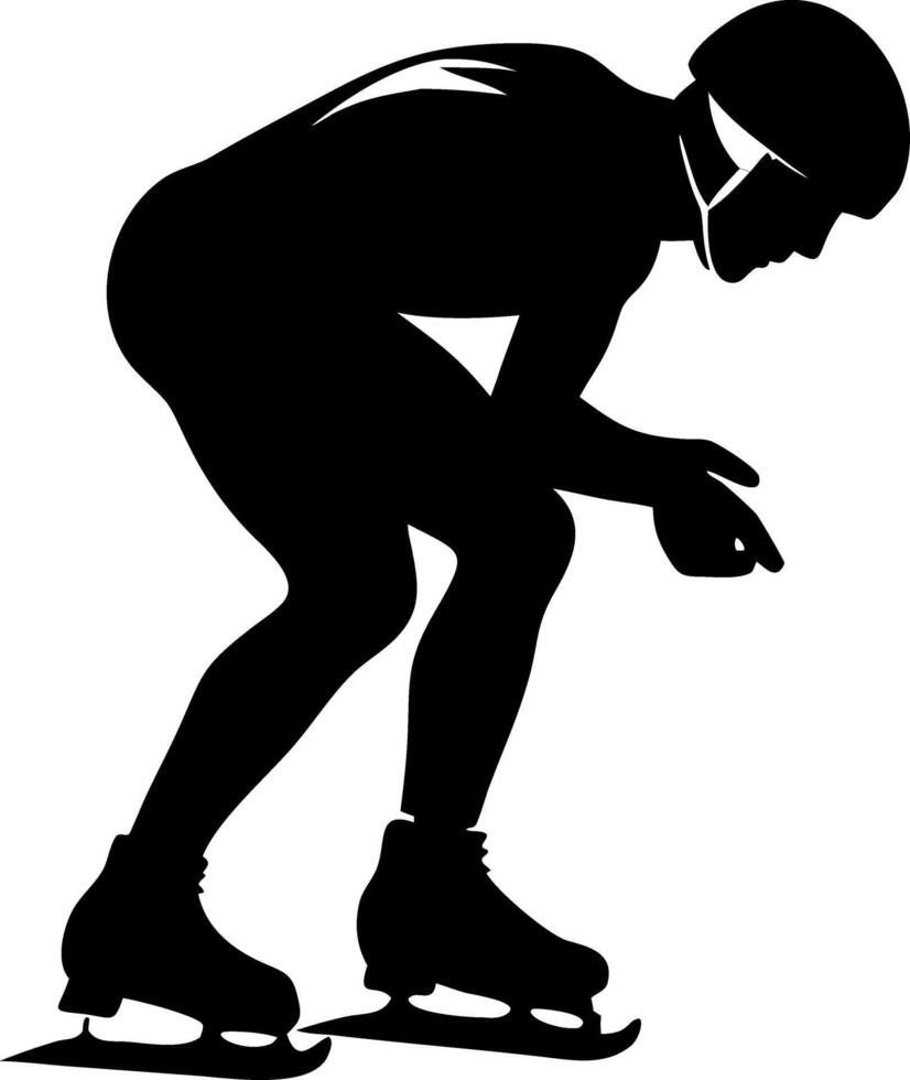 Dynamic Speed Skater Silhouette Ideal for Sports Design and Fitness Themes vector