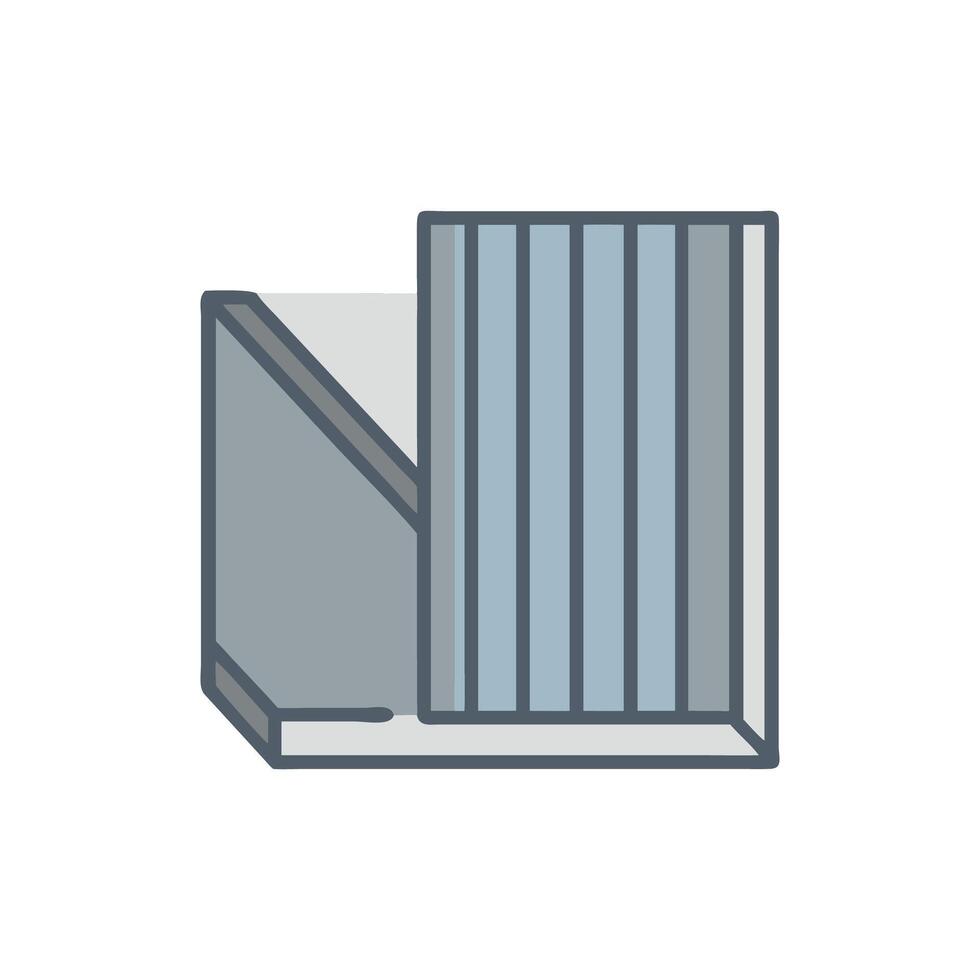 Distinctive metal cladding icon for various applications vector