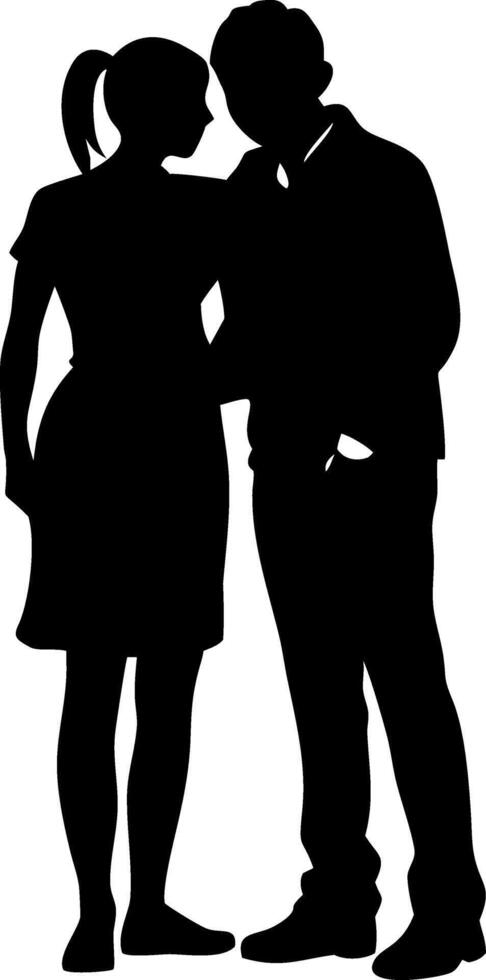 Couple Silhouette Embracing Romantic Love and Connection Ideal for Greeting Cards or Decor vector