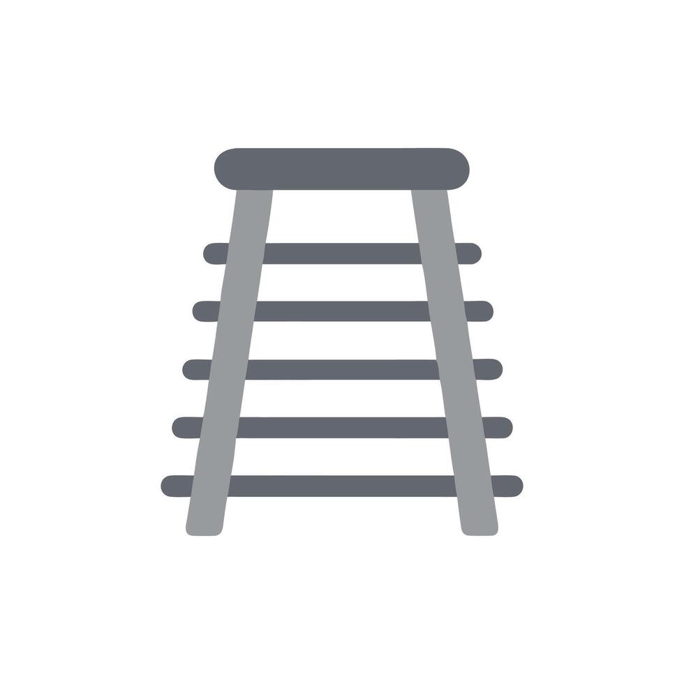 Modern metal ladder icon design for construction projects vector
