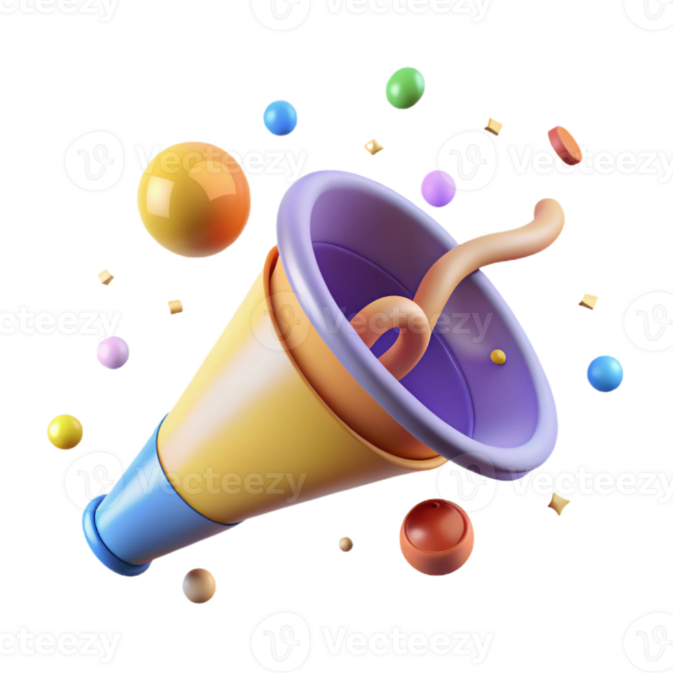 impressive artistic Birthday Party Horn Noisemaker Isolated original png