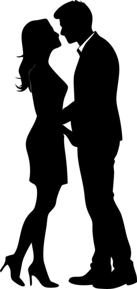 Romantic Silhouette of Couple Embracing for Love and Affection Theme Decor vector