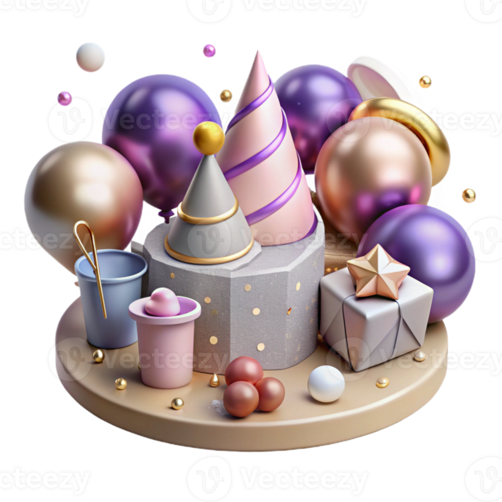 extraordinary minimalist Birthday Party Supplies Set Cutout for Event Organization genuine png