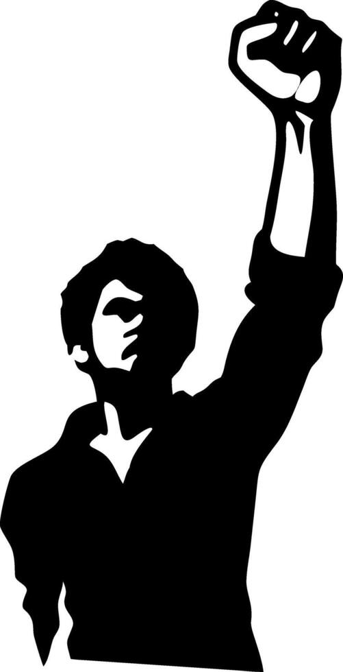 Fist Raised in Solidarity Art Ideal for Protest Themes and Empowerment Designs vector