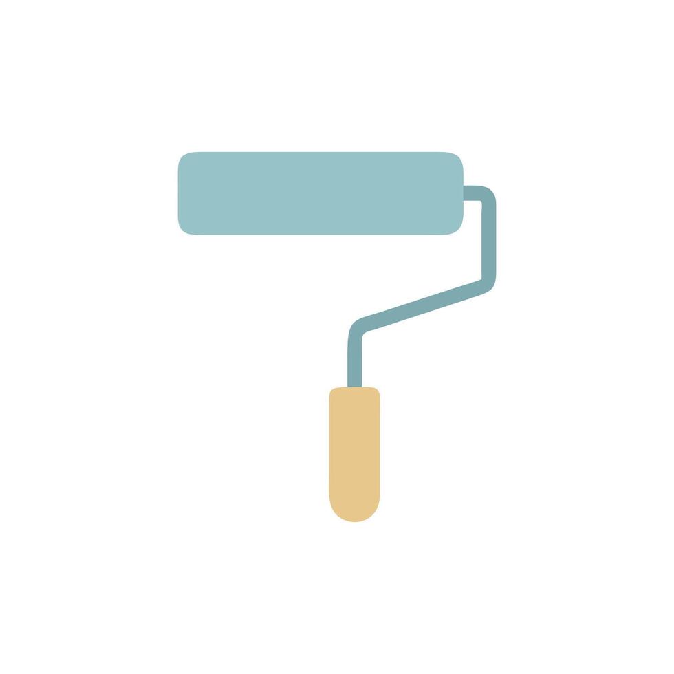Modern paint roller icon design for home improvement vector