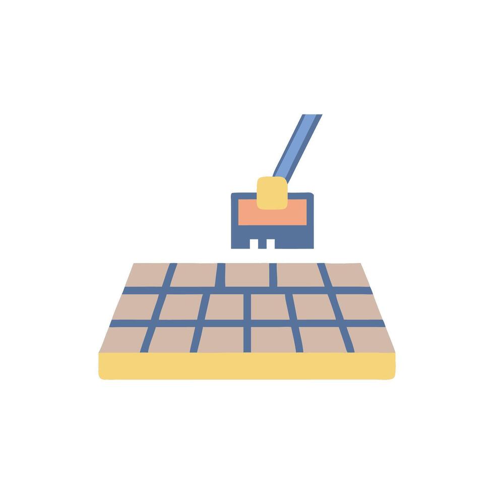 Distinctive paver block installation icon for landscaping vector