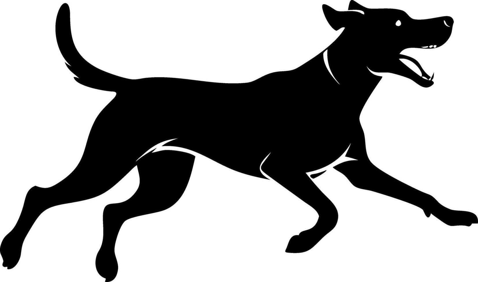 Energetic Silhouette of a Running Dog Perfect for Tattoo Designs and Pet-Themed Artwork vector