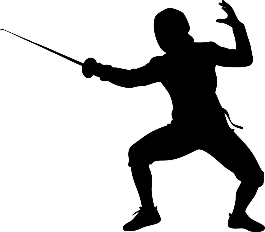 Dynamic Fencing Silhouette Illustration for Sports Branding and Graphic Design vector