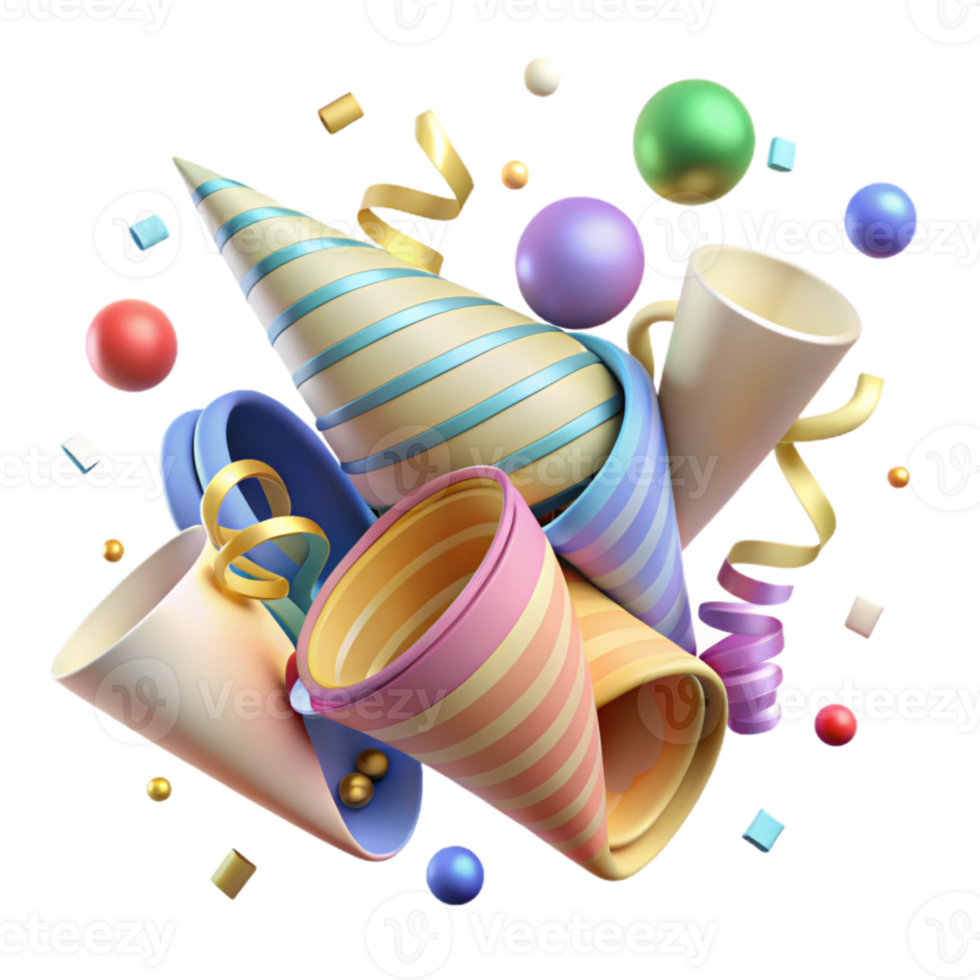 dramatic modern Birthday Streamers Curled Design Transparent genuine png