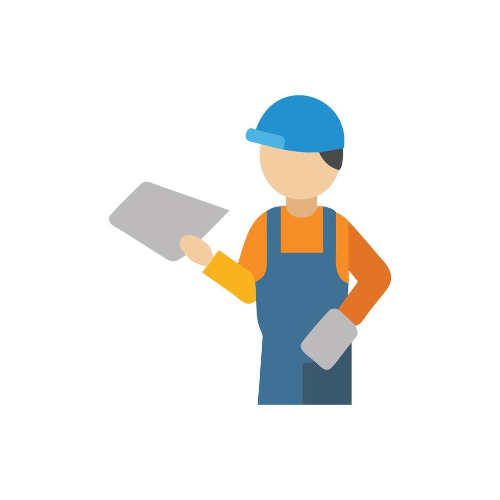 Stylish plasterer icon design for construction workers vector