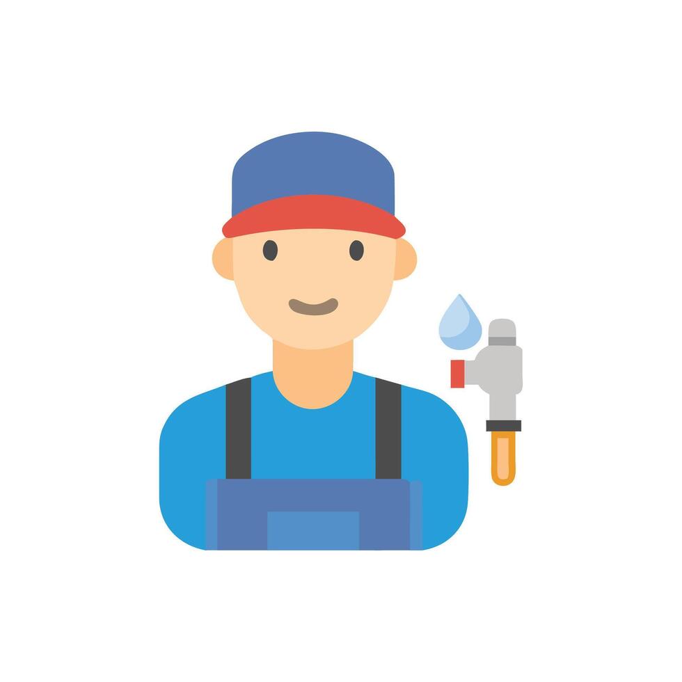 Stylish plumber icon design for plumbing services vector