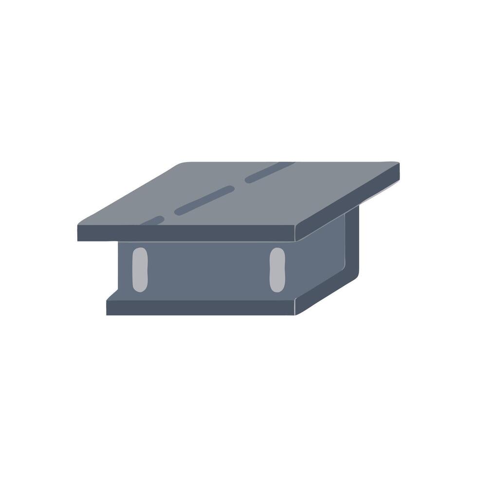 Modern precast concrete bridge beam icon for construction. vector