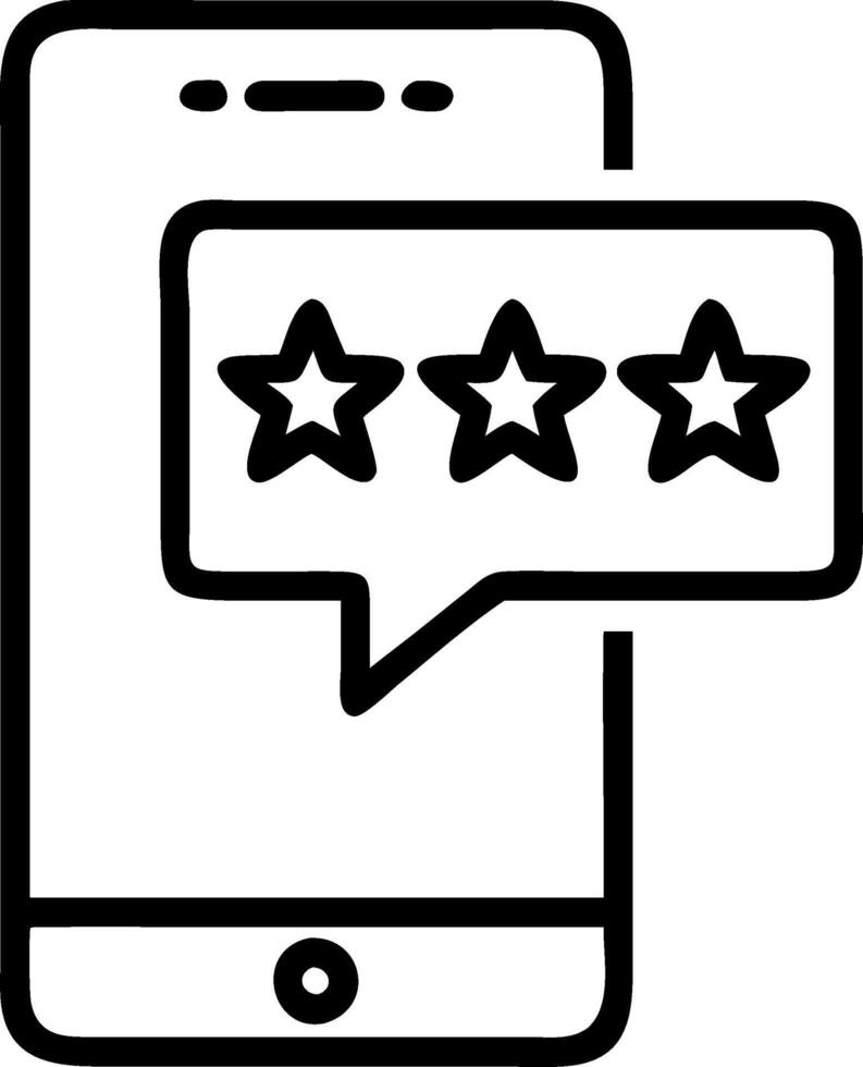 Mobile Phone with Rating Stars and Comment Bubble for Feedback and Reviews vector