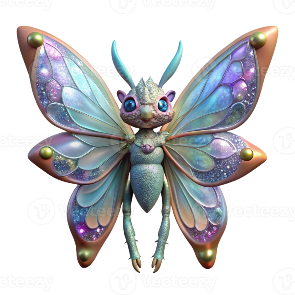beautiful creative Bizarre Creature with Butterfly Wings Transparent for Fantasy Art detailed png