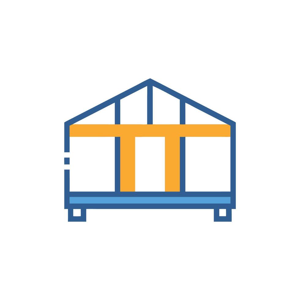 Quality prefabricated structure icon for modern construction vector