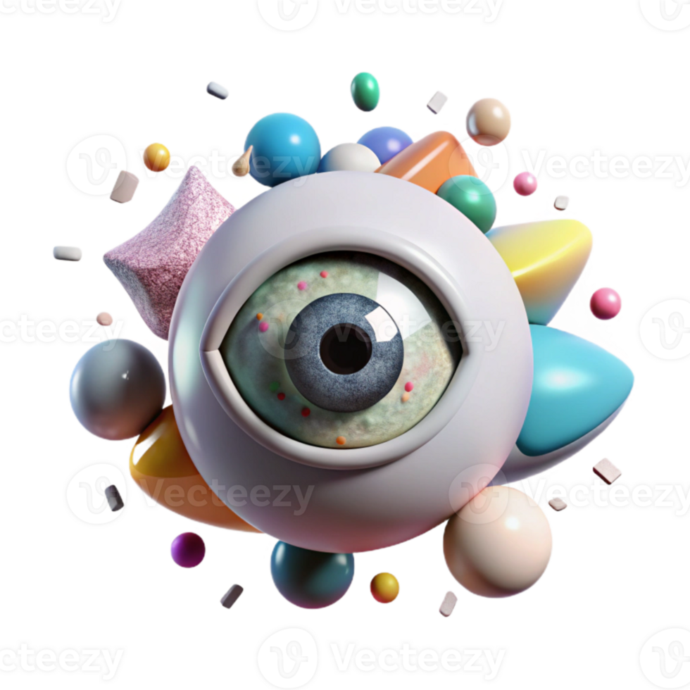 serene minimalist Bizarre Eye in the Sky Transparent for Surreal Collages high quality png