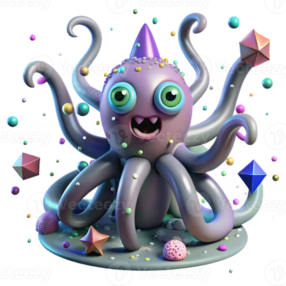 stunning contemporary Bizarre Creature with Tentacles Transparent for Horror Designs authentic png