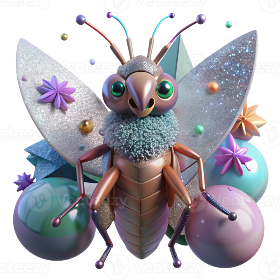 beautiful rustic Bizarre Creature with Insect Antennae Transparent for Surreal Collages detailed png