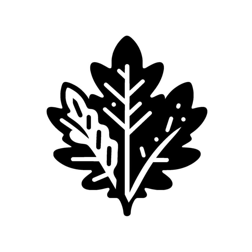 Artistic Black and White Leaf Illustration with Contrasting Textures and Vein Detailing, Set Against a Clean White Backdrop. vector
