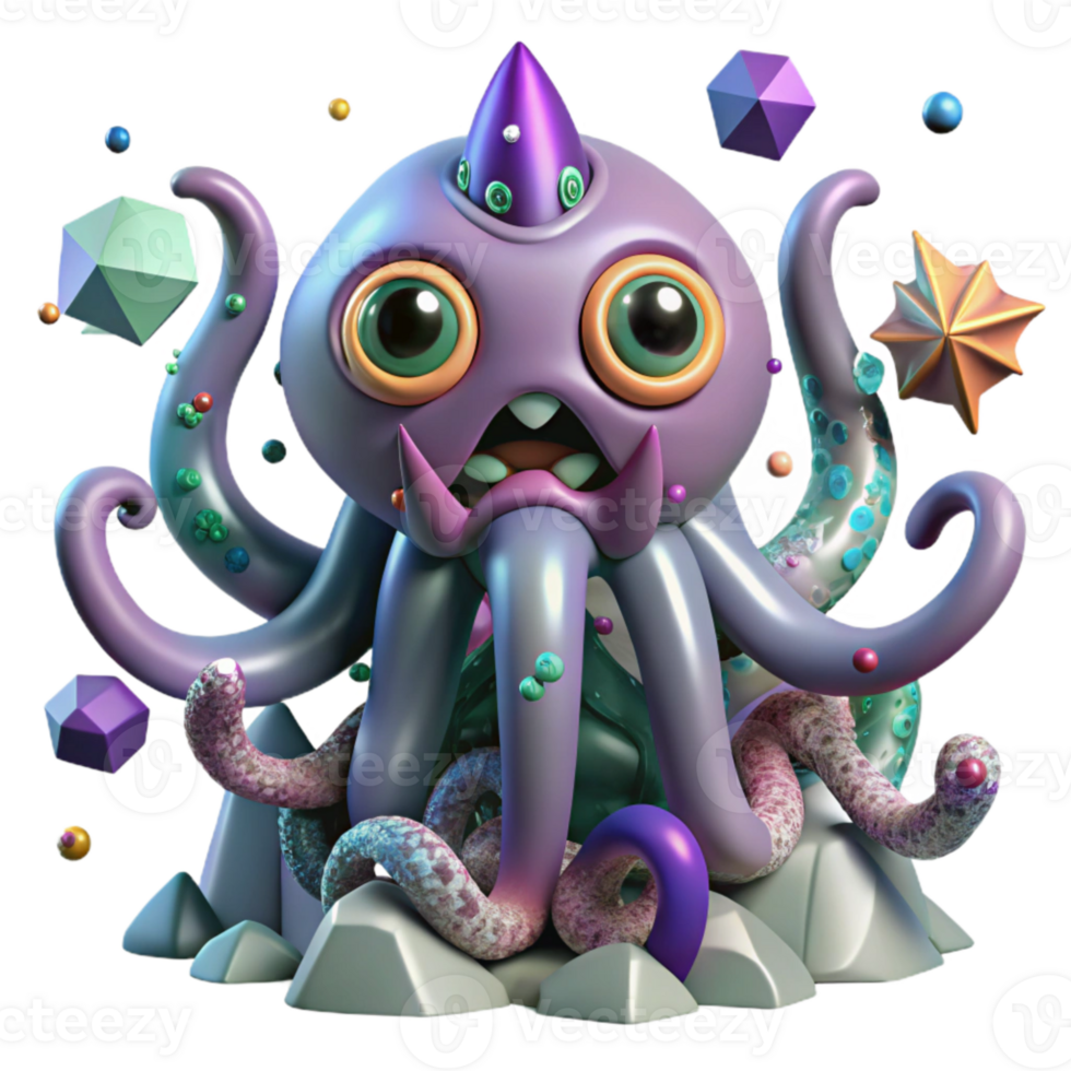 extraordinary creative Bizarre Creature with Tentacles Transparent for Horror Designs high quality png