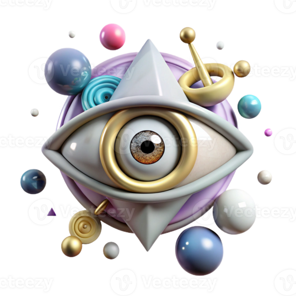 extraordinary creative Bizarre Eye Symbol Isolated Surreal Art Graphic Design detailed png