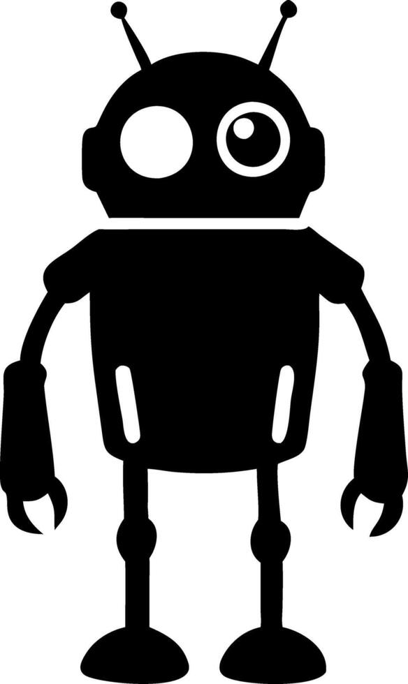 Whimsical Cartoon Robot Character Illustration for Kids Coloring Books and Creative Designs vector
