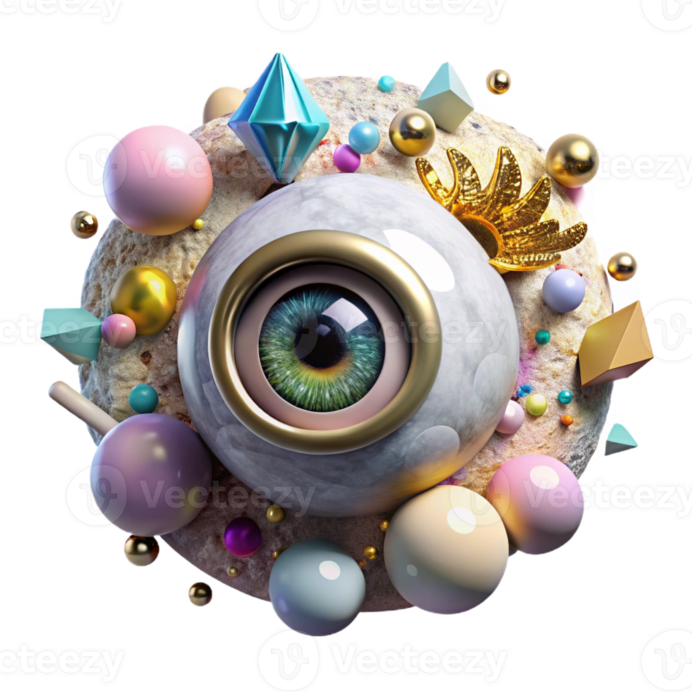 elegant artistic Bizarre Eye in the Sky Transparent for Surreal Collages premium png