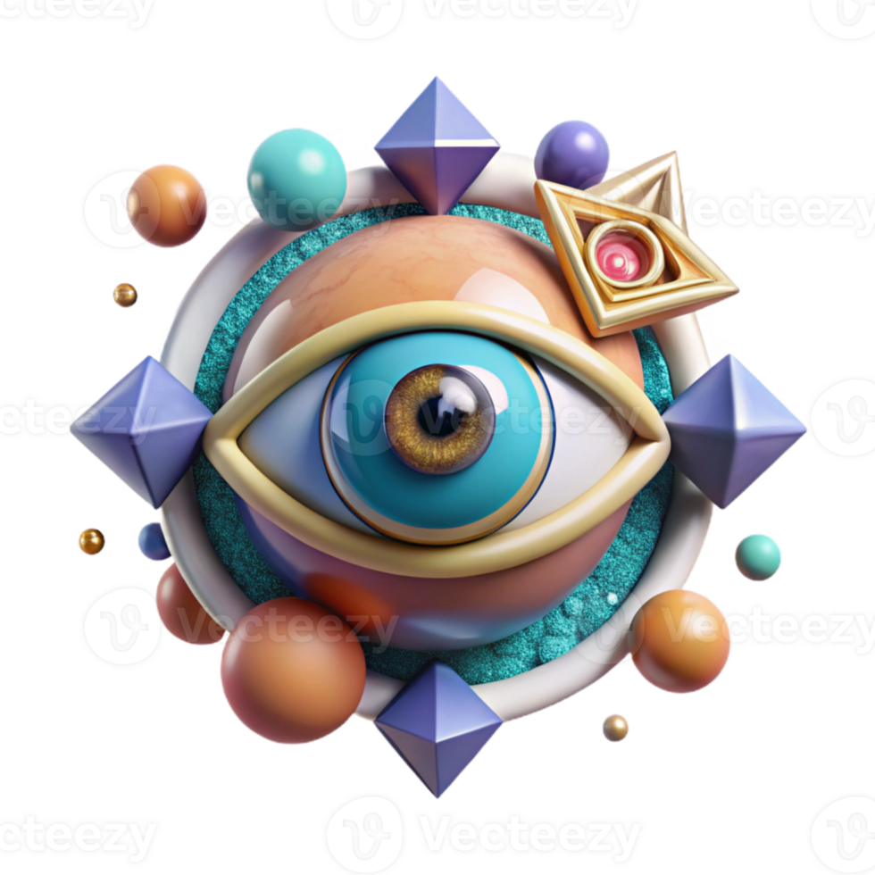 elegant classic Bizarre Eye Symbol Isolated Surreal Art Graphic Design png