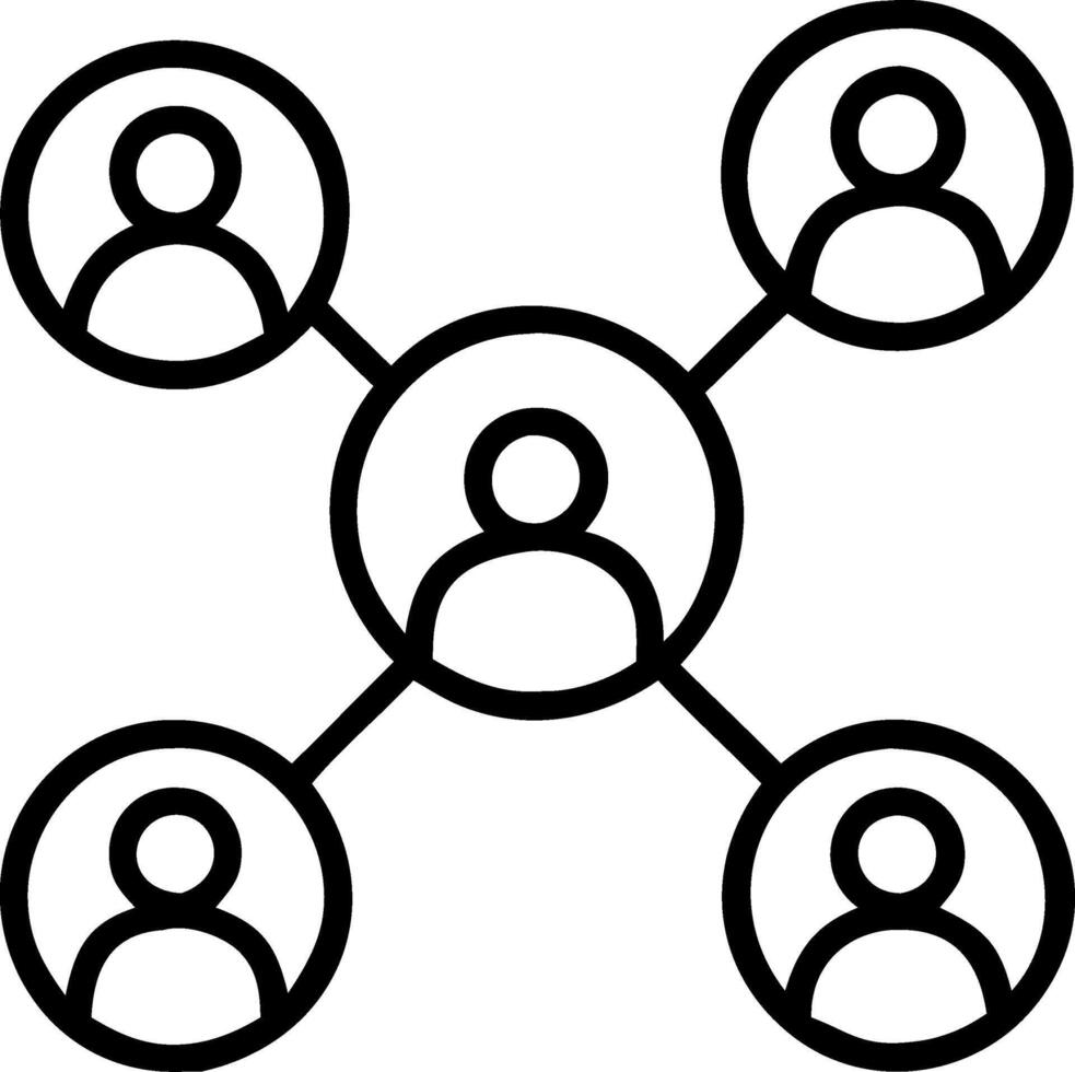 Networking Connections Concept Featuring Interconnected Users for Social Media and Community vector
