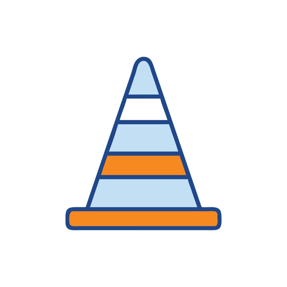 Modern road cone icon design for traffic control vector