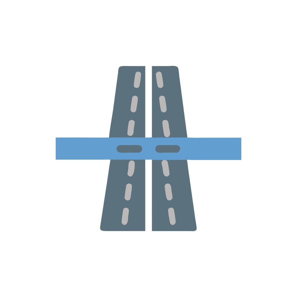 Modern road expansion joint icon design for infrastructure vector