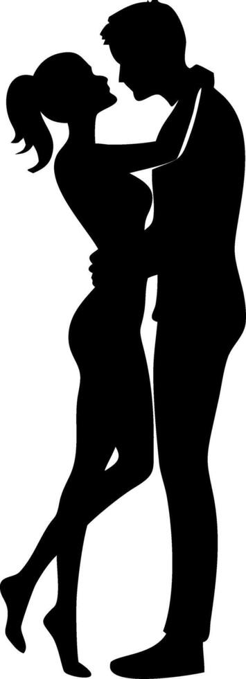 Couple Embracing Silhouette Romantic Love Design for Crafts and Decorations vector