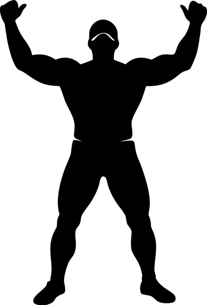 Muscular Silhouette Celebrating Strength and Fitness Perfect for Gym Posters and Designs vector