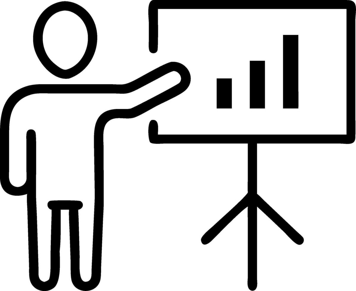 Business Presentation Featuring Male Speaker with Chart for Marketing and Training Materials vector