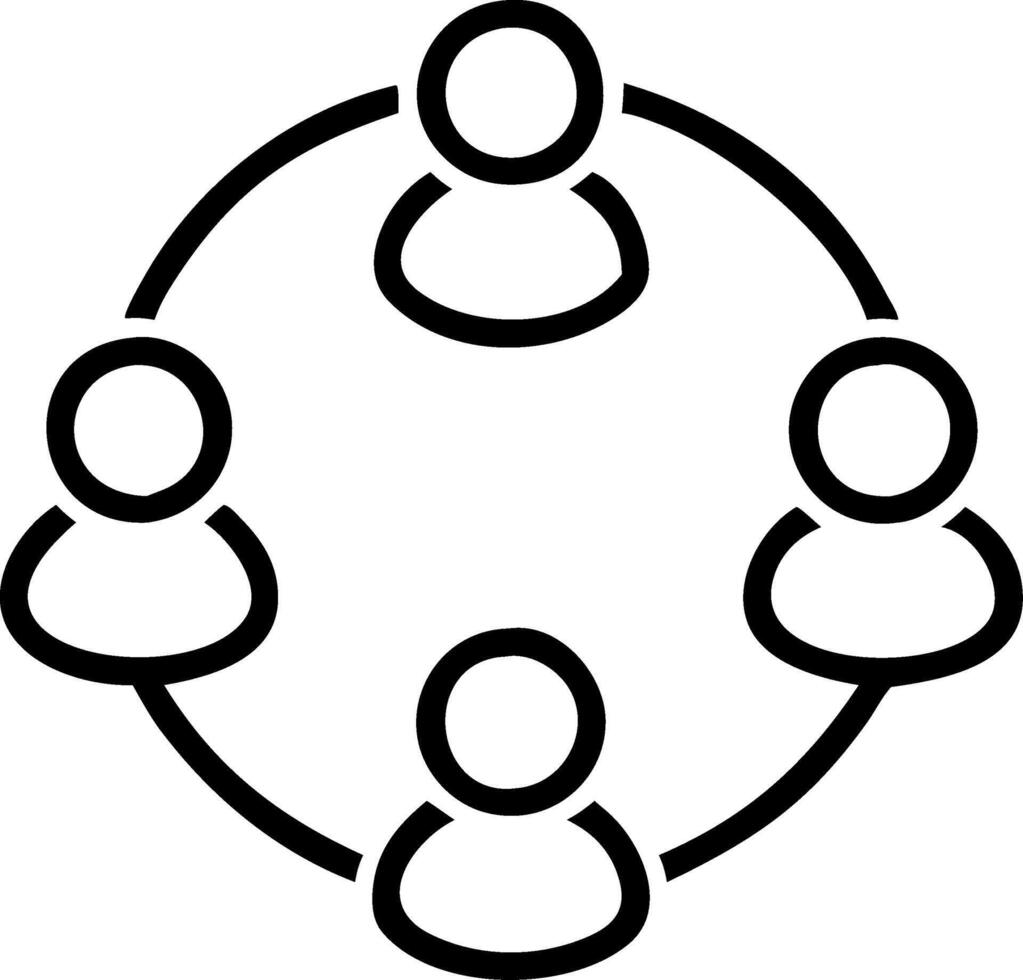 Linked Communitys Representing Team Collaboration and Networking for Social Connectivity vector