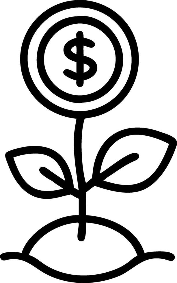 Money Flower Growth Symbol Representing Wealth Prosperity and Financial Success vector