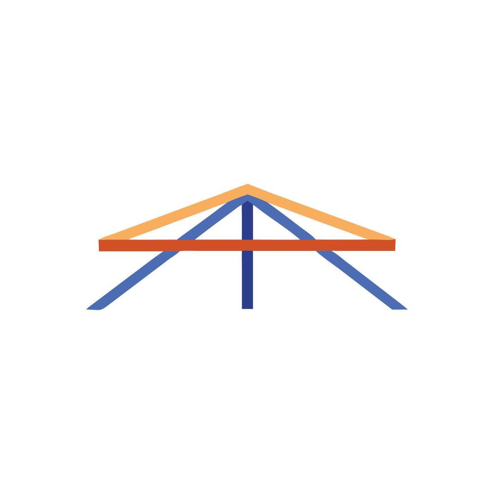 Modern roof truss icon design for architectural projects vector