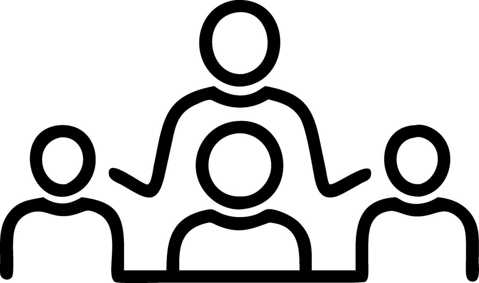 Team Collaboration Featuring Three People with Emphasized Central Figure for Business Use vector