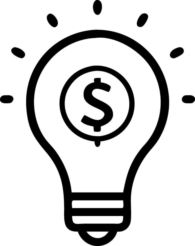 Creative Light Bulb with Dollar Sign Symbolizing Innovation and Financial Ideas vector