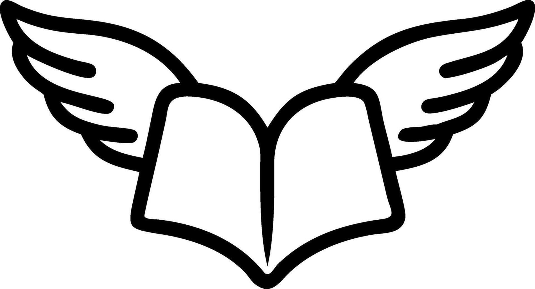 Winged Open Book Symbol for Education and Freedom Concept vector