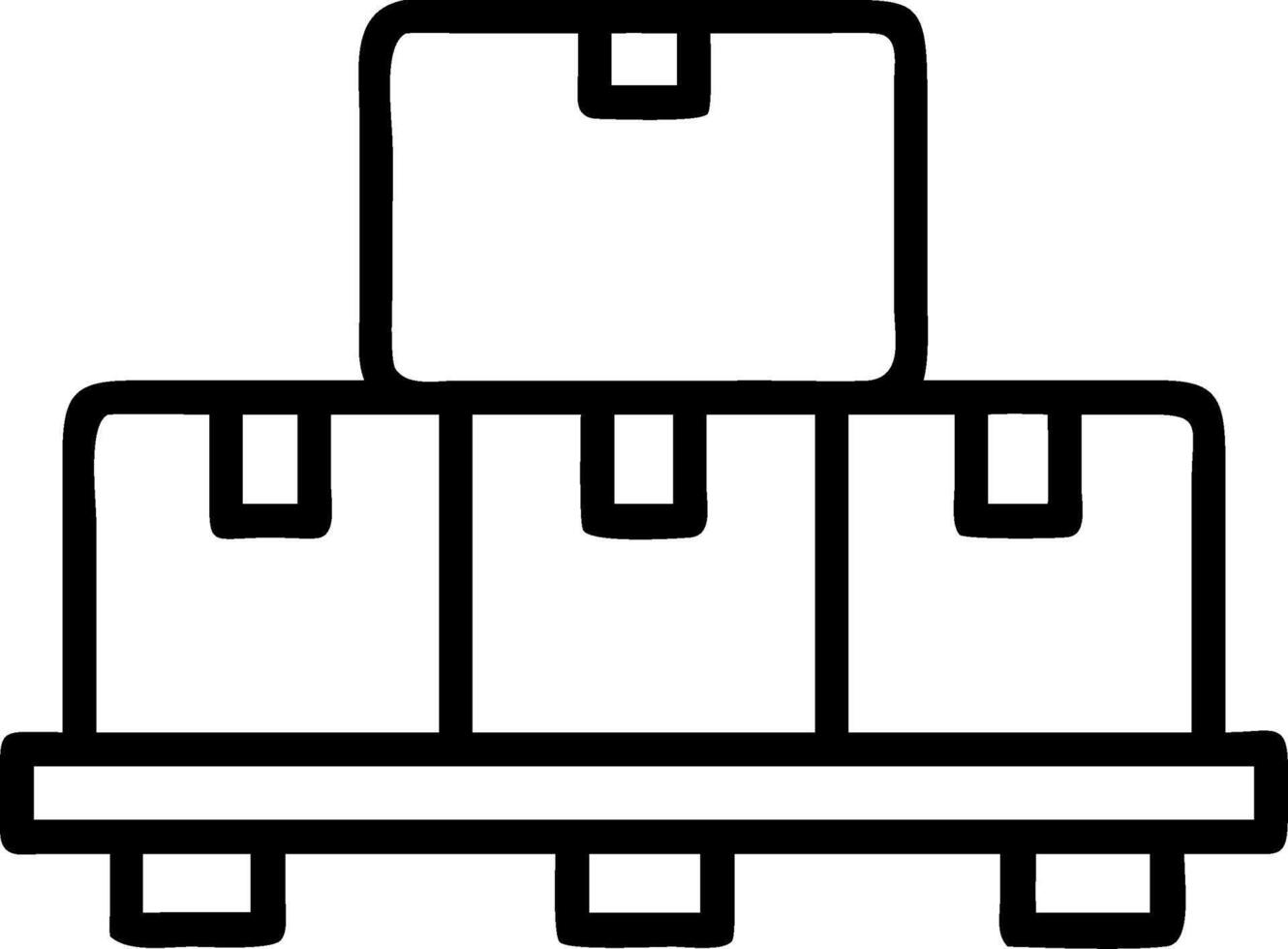 Stacked Boxes on a Pallet Outline Perfect for Industrial Design and Shipping Graphics vector