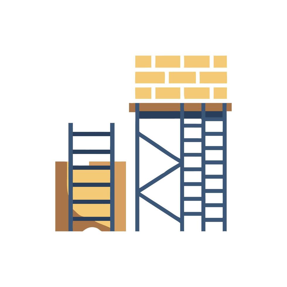 Quality scaffolding ladder icon for construction sites vector