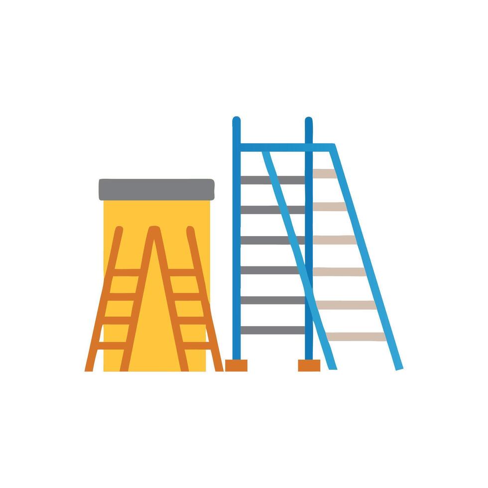 Stylish scaffolding ladder illustration for workers vector