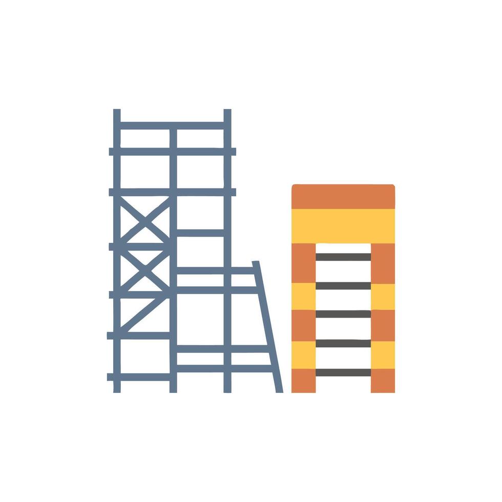 Quality scaffolding ladder icon representation for safe work vector