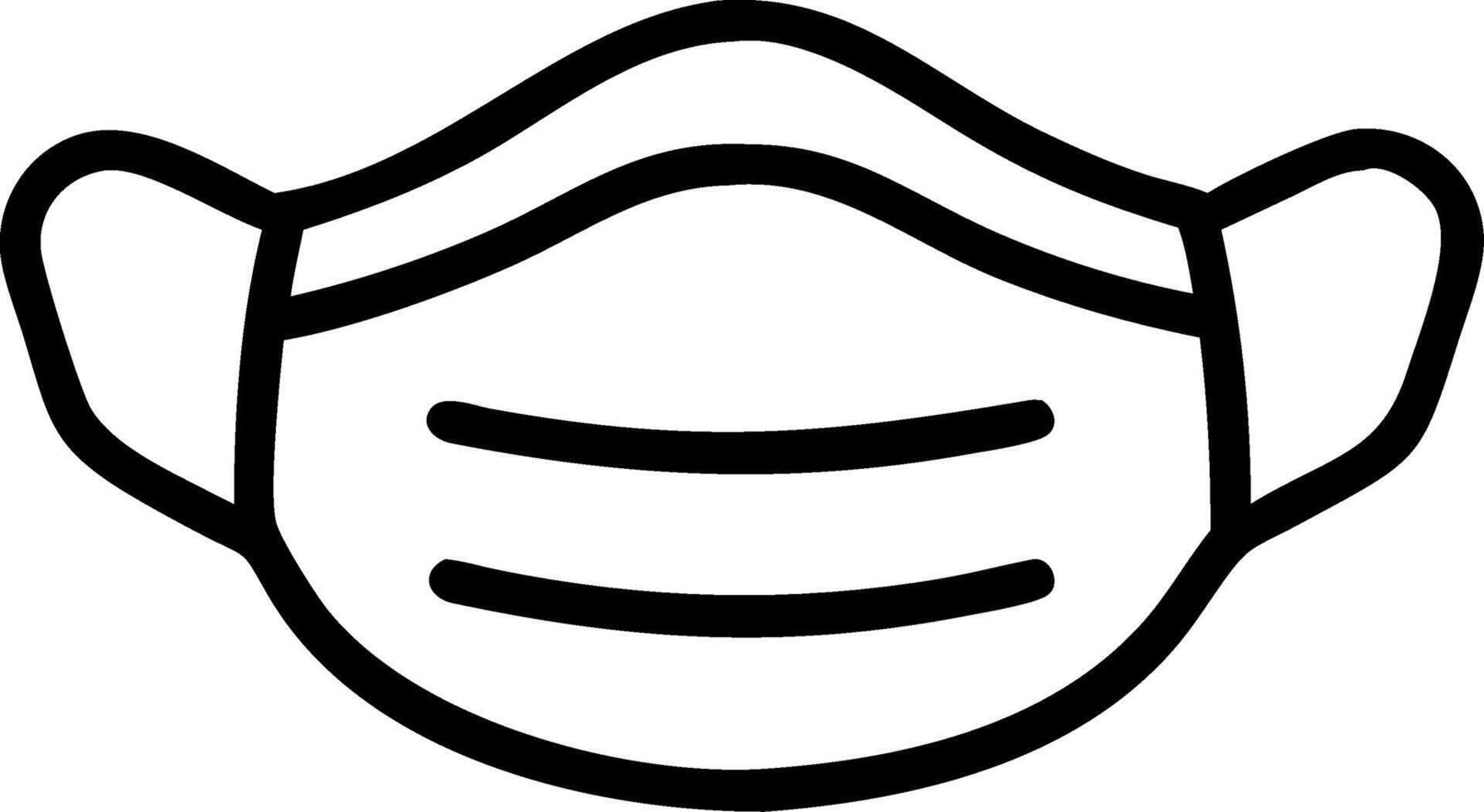 Minimalist Black Outline Face Mask for Health Care Awareness and Safety Campaigns vector