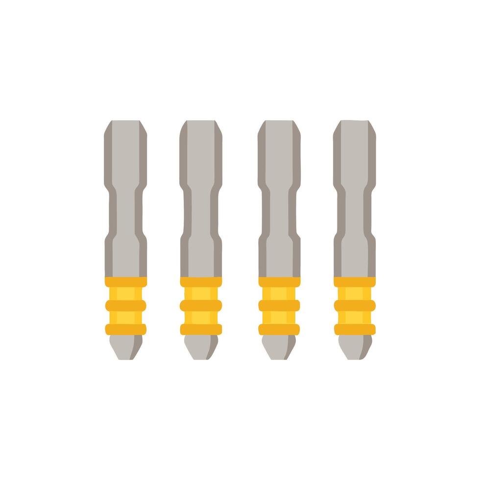 Quality screw bit set icon for industrial applications vector