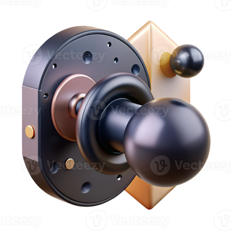 serene traditional Black Door Knob Industrial Design Cutout for Loft Conversions high resolution png