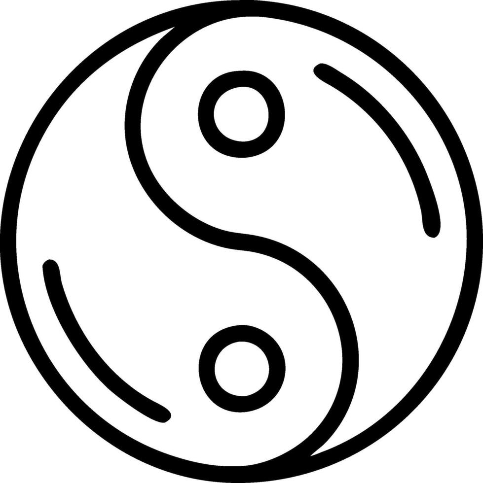 Yin Yang Symbol Minimalist Design Ideal for Tattoo Coloring Book or Spiritual Artwork vector