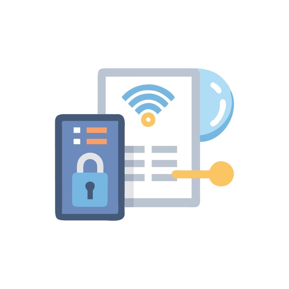 Modern smart site access control icon for security vector